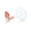 Stone Set Leaf Shaped Labrets Push-in LA-751